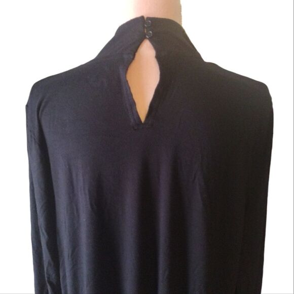 Lane Bryant Black Keyhole Mock Neck Long Sleeve Knit Top Plussize 2X - Picture 12 of 15
